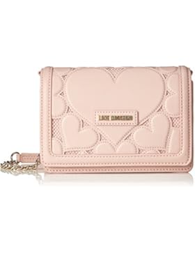 Love Moschino Damen Leder Falten über Clutch-Tasche Rosa