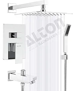 ALTON EDG14135, Brass Concealed Body High Flow Diverter Full Set With Showers and Bath Tub Spout (Chrome)