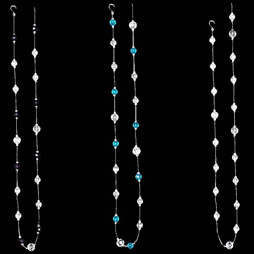 RiseSun 1M Design Kristall Kette Türvorhang Raumteiler Perlenvorhang klar durchsichtig Hochzeit Deko (Amber x10) - 6
