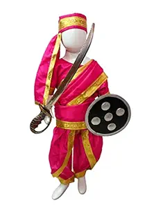 BookMyCostume Rani Laxmi Bai Jhansi ki Rani Kids Fancy Dress Costume for Girls with Accessories Adults S-M