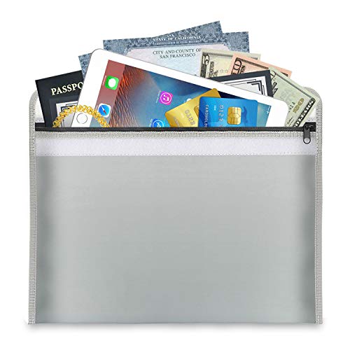 Preisvergleich Produktbild AYQ Feuerfeste Dokumententasche, 38 x 28cm / feuersichere Wasserdichte Tasche Hülle Beutel Behälter für A4 Dokumente Passport Bankdatei Geld Wertsachen / aus Hochwertigem Silikon Fiberglas