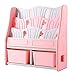 Produktbild TINE Kinder Bücherregal mit 3 Ablagenfächern Spielzeug Container mit 2 Aufbewahrungsboxen Bücherregal Organizer tabiles Kinderregal Aufbewahrungsregal für Kinderzimmer für Mädchen oder Jungen,Pink