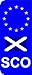 Price comparison product image Scotland SCO Flag EU Car Number Plate Domed Sticker Decal (Pack of 2)