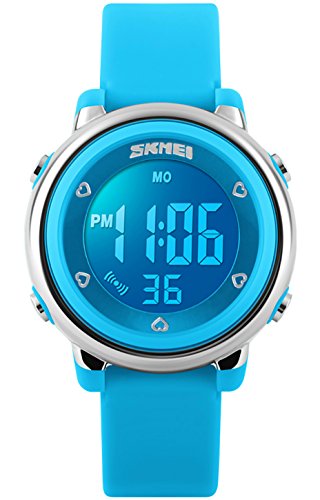 CIVO Armbanduhr Jungen Mädchen Kinder mit 7 Farben LED Beleuchtung Digitaluhr Wecker Stoppuhr Wasserdicht Sport Multifunktion kinderuhren Silikon Band Uhr