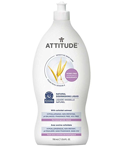 Preisvergleich Produktbild ATTITUDE - Natürliche Spülflüssigkeit - Mit kolloidalem Haferflocken - Perfekt für extrem empfindliche oder atopische Haut - NEA zertifiziert - Vegan und Grausamkeit frei - 700 ml