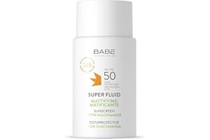 BABE LABORATORIA - Super Fluid Matujący Fotoprotector SPF 50 | Wodoodporna osłona twarzy | Krem przeciwsłoneczny przed uszkodzeniami słonecznymi | Idealny do skóry tłustej lub z tendencją do trądziku | 50