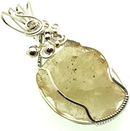 Libyan Desert Glass Gemstone Sterling Silver Wire Wrapped Pendant