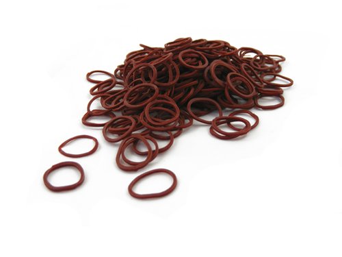Pack of 250 Small Mini Hair Elastics Rubber Braiding Bands for Dreads Cornrows Braiding (Brown)