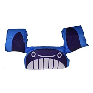 Koochie-Koo Cute Whale Fish Printed Cool Beach/Pool Party Float Arm Bands Swimming Trainer Vest Life Jacket for Baby Boys and Girls from 2 to 6 Years 22 to 55 lbs (Pack of 1, Blue)