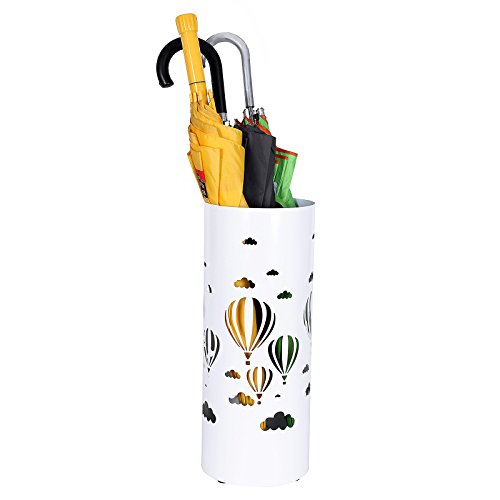 Songmics metall Schirmständer Wasserauffangschale und Haken werden verschenkt rund Ø19,5 x 49 cm weiß Regenschirmständer Regenschirm LUC02W - 8