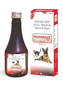 Hemobest Pet Hematinic Syrup Improves weak & debilitating Animals (Pack of 3)