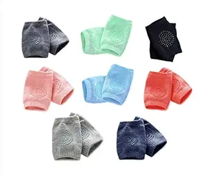 BabySafeHouse Knee Pads for Crawling Babies, Anti Slip Elbow & Knee Guard for Toddler/Infant Upto 2 Years Age-Soft Fabric & Comfortable-Set of 5 Pairs-