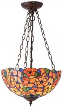 Josette Medium Tiffany Style Inverted Three Light Ceiling Pendant - Interiors 1900 70751