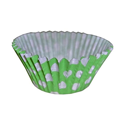 Cupcakeförmchen grün gepunktet (48 Stück)