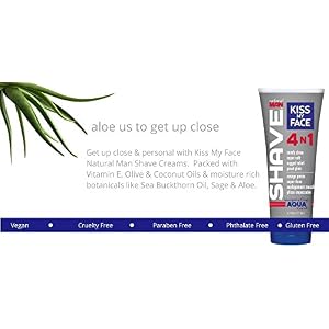 Kiss My Face Natural Man Aqua 4 in 1 Moisture Shave Cream, 6 Fluid Ounce - Image 2