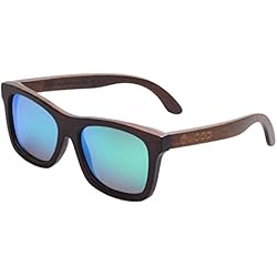 Iwood Unisex Madera marrón Pintura Marco polarizó el Verde de la lente gafas de sol de bambú