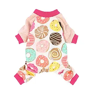 Fitwarm Sweetie Donuts Pet Clothes for Dog Pajamas Soft Cotton Shirts Pjs, Pink, Medium