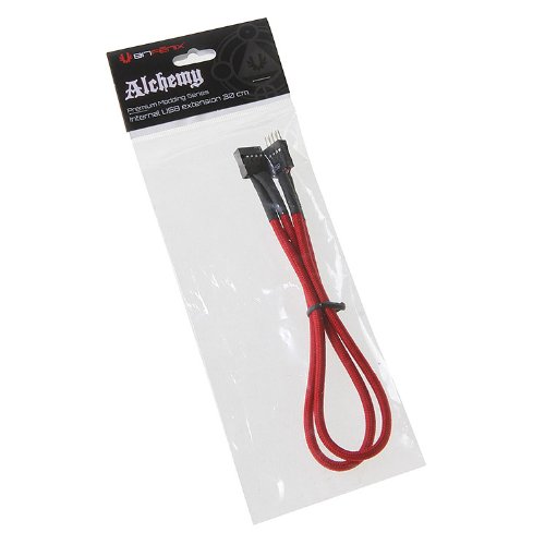 BitFenix Verlängerungskabel interne USB 2.0, 30 cm rot/schwarz - 4