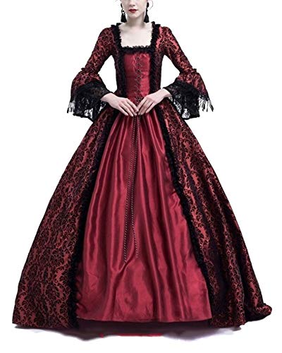 Vestito Medievale Donna Elegante - Abito Palazzo Ottocento Stile Vittoriano Per Carnevale E Feste