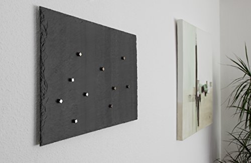 Schiefer Magnettafel (Echt Massiver Stein) ! – Pinnwand + Kreidetafel in 60 cm x 40 cm inkl. 10 Magnete Board Boulevard - 4
