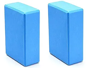 Inditradition High Density Moisture-Proof Form Yoga Block Brick, Pack of 2 (Blue)