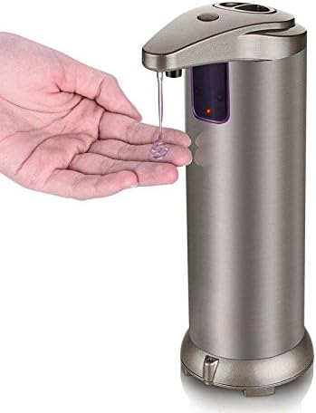 Automatic Soap Dispenser, Stainless Steel Liquid Foam Dispenser Infrared Sensor Touchless Auto Soap Dispenser Holder with 280ML Capacity for Kitchen Bathroom Office Hotel Countertops