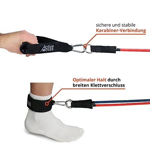 ActiveMoves Resistance Bands Set mit Trainingsbänder bis zu 47,5 kg Widerstand - 3