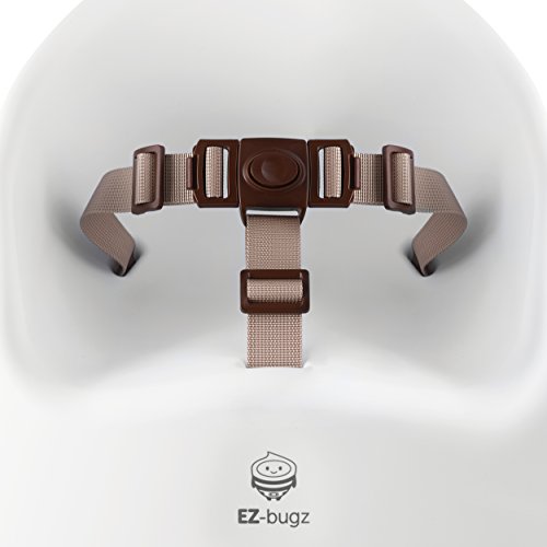 Boostersitz, Kindersitz für Stuhl, Sitzerhöhung für Kinder & Babys, mit verstellbaren Gurten zur Befestigung auf Stühlen, ideal als Hochstuhl für Kleinkinder, Hochstuhlsitz von EZ-Bugz, Weiß, geeignet für Kleinkinder ab 6 Monaten - 4