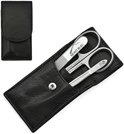 Hans Kniebes' Sonnenschein 3-Piece Manicure Set with crystal nail file, in Nappa Leather Case | made in Germany