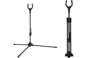 MiOYOOW Support d'arc de Tir à l'arc, Porte d'arc Longue Pliable, Stand d'arc Recourbé avec Base Antidérapante pour Le Tir de Chasse en Plein Air