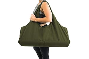 Namvo Grand sac pour tapis de yoga multi-usages avec poche latérale - Convient à la plupart des tailles de tapis - Vert kaki