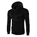 Produktbild Elecenty Herren Kapuzenpullover Pullover,Winterpullover Kapuzenjacke mit Kapuze Solide Mäntel Slim Fit Lange Ärmel Männer Bluse Outwear Tops Bluse Oberbekleidung Weihnachten (XL, Schwarz)