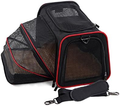 Expandable Dog Cat Travel Pet Carrier , Designed for Cats, Dogs, Kittens, Puppies - Extra Spacious, Comfortable, Soft Sided Travel Carrier , 1 , l
