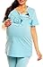 Happy Mama Women's Maternity Nursing Breastfeeding Pyjamas Nightwear. 397p (Blue, 16)