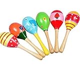 Liroyal Wooden Ball Children Boby Toys Percussion Musical Instruments Sand Hammer 2 Pcs