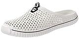  Saldgoiz Damen Herren Clogs Pantoletten Eva Badeschuhe Gartenschuhe Flach Hausschuhe Strand Sandale Sommer Sandalen Schuhe Weiß 41 EU = 42 CN
