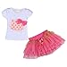 SODIAL(R) Baby girls suit Hello Kitty Cotton Vest Skirt 2 pieces set Pink 90 CM.