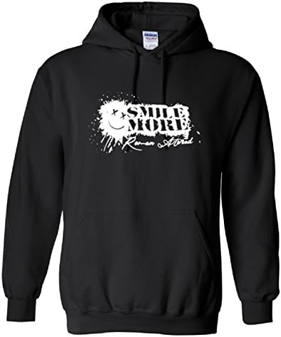 000552 Roman Atwood Smile More youtuber, Logo 4,Hoodie,80% Cotton,20% polyester Men's, Women, Kids (Black, Years 7-8)