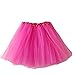 Produktbild Luckycat Damen Puffrock Damen Tütü Rock Minirock Organza Pettiskirt Petticoat Tanzkleid Dehnbaren Informell Mini Skater Rock Ballettrock Mit Sternchen Perfekt Für Fasching (Rose rot, Freie Größe)