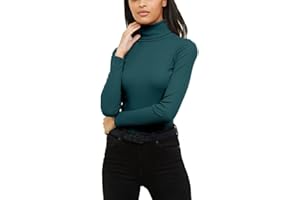 Re Tech UK Womens Jumpers Plain Ribbed Cotton Polo Turtle Roll Neck Tunic Top Long Sleeve Sweatshirt Ladies Winter Clothes Pullover Sweaters