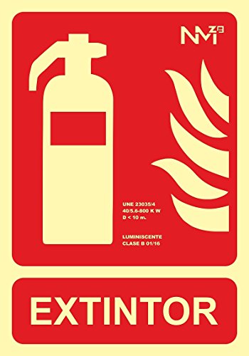 Normaluz RD00101- Señal  Extintor, Extinción Homologada de Alta Calidad, 21x 30 cm, Clase B PVC 0.7mm