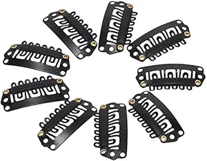 Fully Wig Clips Tic Tac Human Hair Extension Clips Set Of 12 Pcs Black 20 Gram Pack Of 1