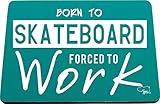 Precio competitivo Hippowarehouse Born to Skateboard Forced to Work Alfombrilla de ratón Impresa Accesorio Base de Goma Negra 240 mm x 190 mm x 60 mm