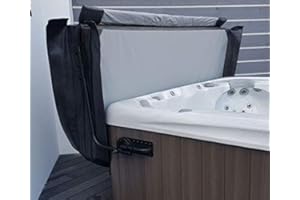 AQUA SPA Aqua Lift 1 Hot Tub Cover Lifts Pivot Top Mount Spa & Hot Tub Cover Lift Removal System Reinforced Brackets Double Coated Aluminum Structure Fits Most Spas & Hot Tubs (Black)