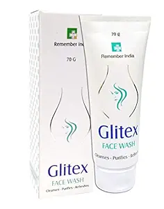 Remember India Glitex Face Wash I Aloevera I Liquirice Ext I Vitamin E I For Glowing Face I Rejuvenating Gel Wash I 70 g - Pack of 2
