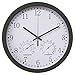 Produktbild LVPY Funkuhr, Rund Analoge Funkwanduhr Wanduhr geräuschelose mit Temperaturanzeige Uhrwerk, autom. Zeitanpassung, 30 cm Durchmesser - Schwarz