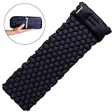 Ultraligero y fácil de enrollar>>El tamaño de inflado es de 190 cm x 60 cm x 6 cm y el tamaño del paquete de desinflado es de 25 cm x 8 cm. Nuestra alfombra de camping pesa solo 580 gramos, se trata del equivalente de una botella de 250 ml de agua. También es fácil de enrollar hasta el tamaño mínimo y guardarlo en una bolsa pequeña. Es ideal para mochileros al aire libre, camping, senderismo, etc.