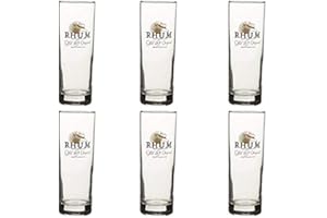 PARIS PRIX Secret de Gourmet - Lot de 6 Verres à Rhum "Relax" 31cl Transparent