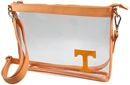 Capri Designs Clear Large Crossbody Bag, Stadium Approved with Team Logo, NCAA Licensed, PVC Color Accents