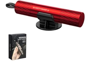 MIGIFTDY 2 In 1 Auto Sicherheitshammer Gurtschneider & Notfallhammer Kompakter Tragbar Car Emergency Escape Tool Multifunktionaler Kopf aus Wolframstahl Notfall Werkzeug Für Autoglas (Rot)